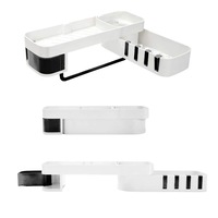 Punch-Free Shower Storage Corner Rack Shelf Hanger Bathroom Kitchen Wall Mounted