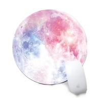 Rainbow Color Moon Pattern Circular Mouse Pad, Diameter: 22cm
