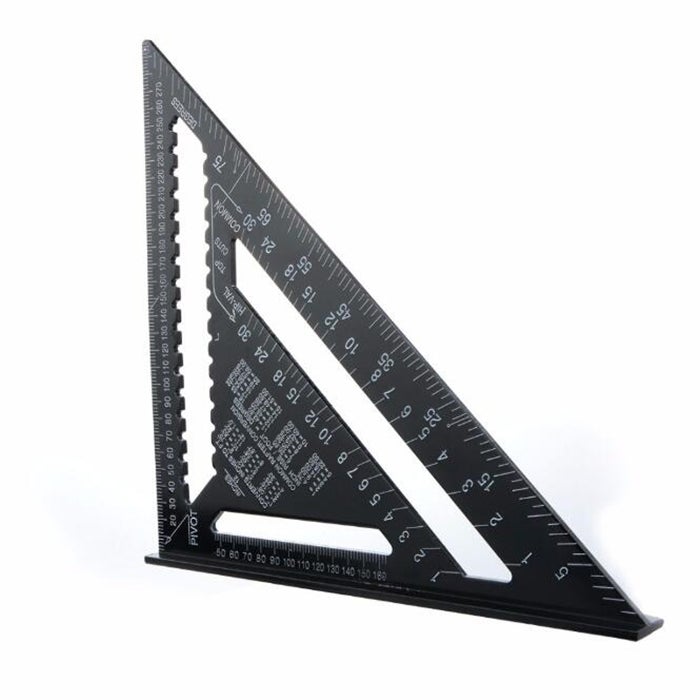 Raitool Ar01 43X30X30Cm Metric Aluminum Alloy Triangle Ruler Black Triangular