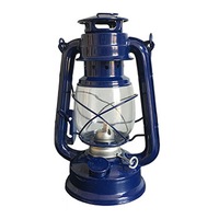 Retro Nostalgic Wrought Iron Putdoor Tent Camping Light(Dark Blue)