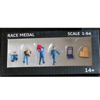 Rm 1:64 Scale Figures Diorama To Move The Box Freight Courier Stevedore Model Blue