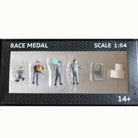 Rm 1:64 Scale Figures Diorama To Move The Box Freight Courier Stevedore Model Gray