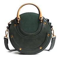 Round Rivet Stitch Messenger Handbags Crossbody Bags Green