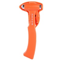Seat Belt Cutter Window Breaker Auto Rescue Tool Ideal Plastic Shell Car Safety Emergency Hammer With Adhesive Tape And Fixation Frame(Orange)