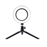 Selfie Circle Usb Led Desktop Lamp With Stand Dimmable Led Fill Light For Live Stream Photograph Desktop Stand + 16Cm