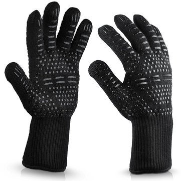 Silicone Extreme 500\U2103 Heat Resistant Glove Cooking Oven Hot Mitt Bbq Grilling Glove