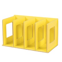 Simple Multi-Tier Bookshelf 4 Grids Storage Shelf For Books Sundries Diy Wood Cabinet Desk Book Rack For Home Children