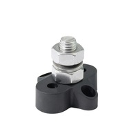 Single Heavy-Duty Terminal Studs Black M10 Bus Bar for Car / RV / Boat