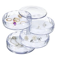 Small Jewelry Case Multi-Layer Rotating Modern Simple Earrings Ring Necklace Debris Finishing Cosmetic Storage Box