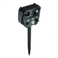 Solar Battery Ultrasonic Pest Animal Repeller Led Cat Dog Rat Repellent