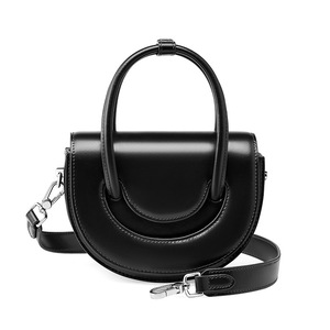 Solid Color New Cowhide Saddle Bag Small Bag Handheld Crossbody Bag Spring/Summer Versatile