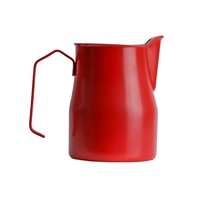 Stainless Steel Milk Jug Espresso cups Art Cup Tool Barista Craft Coffee Moka Cappuccino Latte Milk Frothing Jug Pitcher��red 550ml��