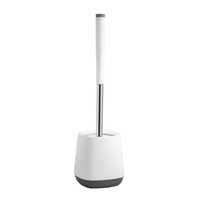 Stainless Steel Soft Silicone Free Standing Bathroom Toilet Cleaning Brushes Set