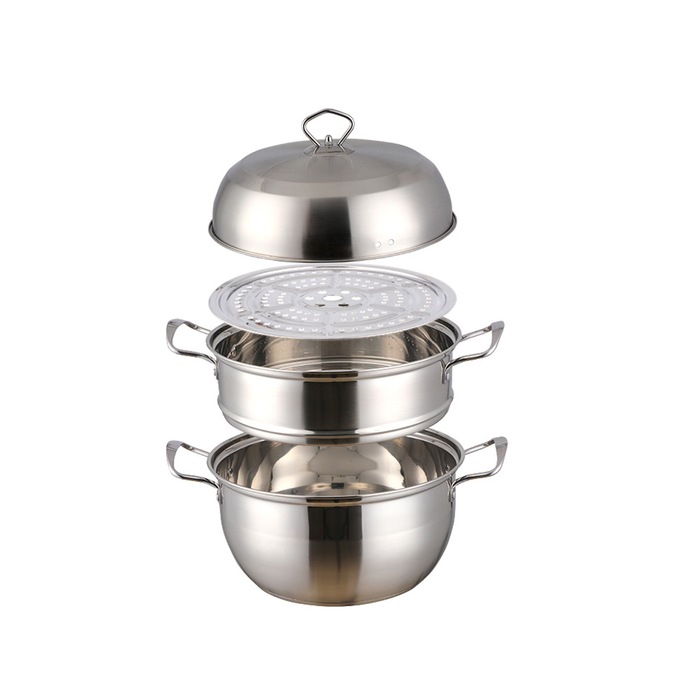 SOGA 3 Tier 30cm Heavy Duty Stainless Steel Food Steamer Vegetable Pot