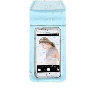 Swimming Waterproof Bag Touch Screen Underwater Phone Case Light Blue_6.4 Inch
