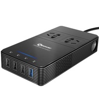 T1 250W Dc 12V To Ac 220V Car Multi-Functional Power Inverter 4 Usb Ports 8.0A Charger Adapter + Negative Ions Air Cleaner