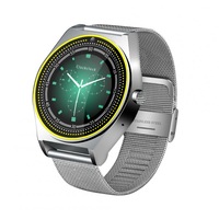 Th38 Smart Watch Stainless Steel Strap Photo Surface Screen Foreign Language Silver