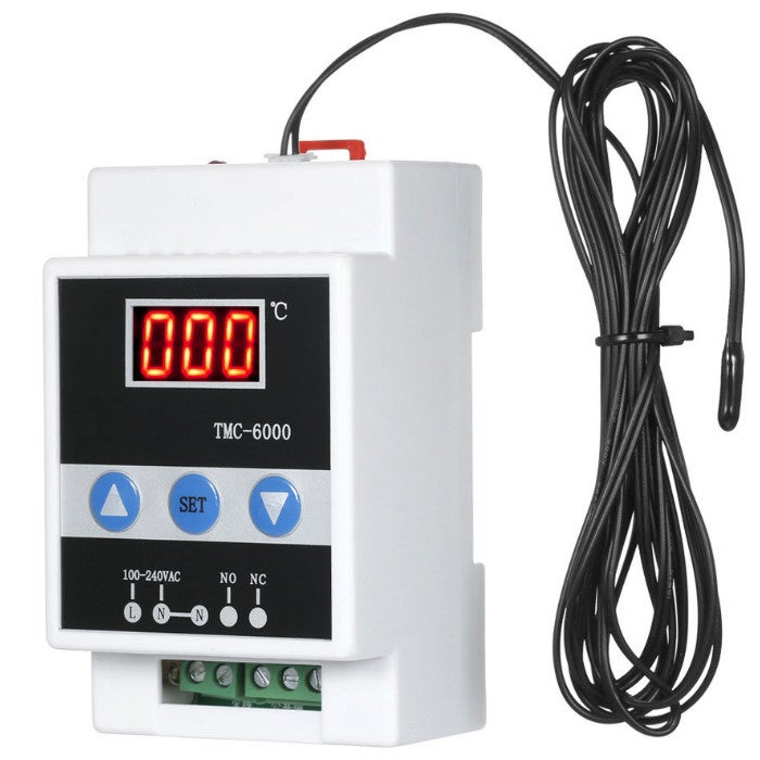 Tmc-6000 110-240V Guide Rail Thermostat Digital Temperature Meter Thermoregulator Refrigeration Heating Temperature Meter