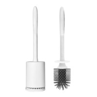 Toilet Brush And Holder Set Silicone and Antibacterial Bristles Bathroom Cleaning Tool