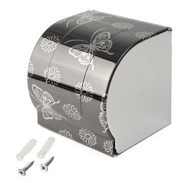 Toilet Paper Holder Tissue Box Wall Mounted Support