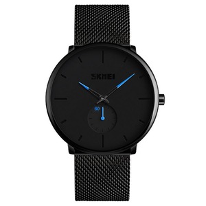 Ultra Thin Simple Casual Style Men Wrist Watch Mesh Stainless Steel Strap Quartz Watch