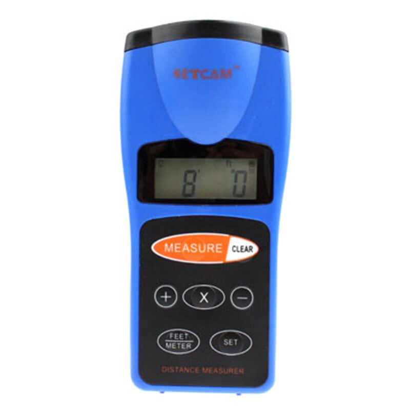 Ultrasonic Laser Point LED Distance Measure Meter Tool(Blue)