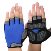 Unisex Motorcycle Half Finger Gloves Summer Cycling Biker Dirt Bike Racing Breathable Blue Orange Pi Blue Colour