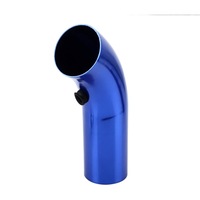 Universal Air Intake Pipe Super Power Flow Air Intakes Short Cold Racing Aluminium Air Intake Pipe Hose with Cone Filter Kit System (Blue)