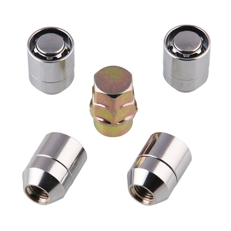 Buy Universal Car M12 x 1.5 Steel Wheel Lock Lug Nut Chrome Locking Nuts 4+1 Set MyDeal