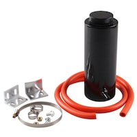 Universal Radiator Coolant Aluminum Catch Tank Overflow Reservoir Capacity: 800Ml (Black)