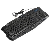 Usb 114 Keys Three-Colors Crack Backlight Wired Keyboard Length: 1.75M English Version