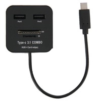 Usb-C / Type-C 3.1 To 3 Ports Usb Hub + Sd / Tf Card Reader For Macbook and Chromebook