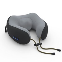 Usb Electric U-Shaped Massage Pillow Neck Shoulder Double Motor Cushion Massager Black