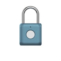 Usb Rechargeable Smart Fingerprint Padlock Door Lock Waterproof Keyless Anti Theft Travel Luggage Drawer Safety Blue