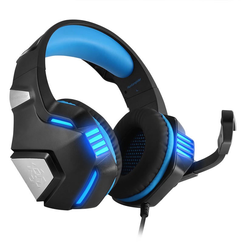 V3 3.5mm Wired LED Gaming Headphone Noise Cancelling With Mic For Laptop PS4 Xbox One BLUE COLOR