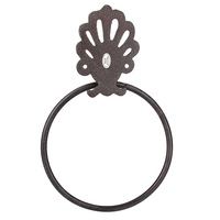 Vintage Towel Holder Hooks Hanger Ring Kitchen Bath Wall Mounted Retro Round Iron Storage Rack