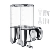 Wall Mount Bathroom Sanitizer Soap Dispenser Shower Round Shampoo Bottle 10