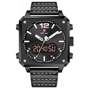 Waterproof Multifunction Men Wristwatch Casual Style Dual Display Quartz Watch