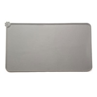 Waterproof Pet Mat For Dog Cat Silicone Food Pad Dog Feeding Placemat Easy Washing Gray Colour