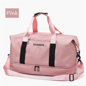 Waterproof Sport Gym Bag Travel Luggage Duffel Handbag Shoes Position Pink Colour