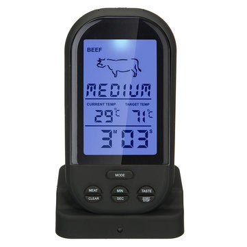 Wireless Lcd Remote Bbq Thermometer For Grill Meat Kitchen Oven Food Cooking