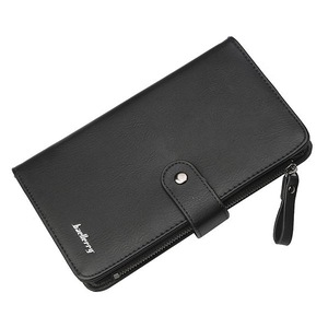 Women 9 Cards Slots Long Wallet Phone Bag Women Purse Black Colour
