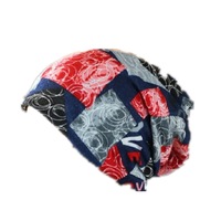 Women Autumn And Winter Wild Turban Hat Scarf Dual Purpose Confinement Cap Size:One Size(Letter 3)