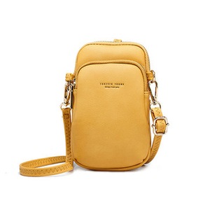 Women Casual Crossbody Bag Solid Phone Bag Shoulder Bag Yellow Colour