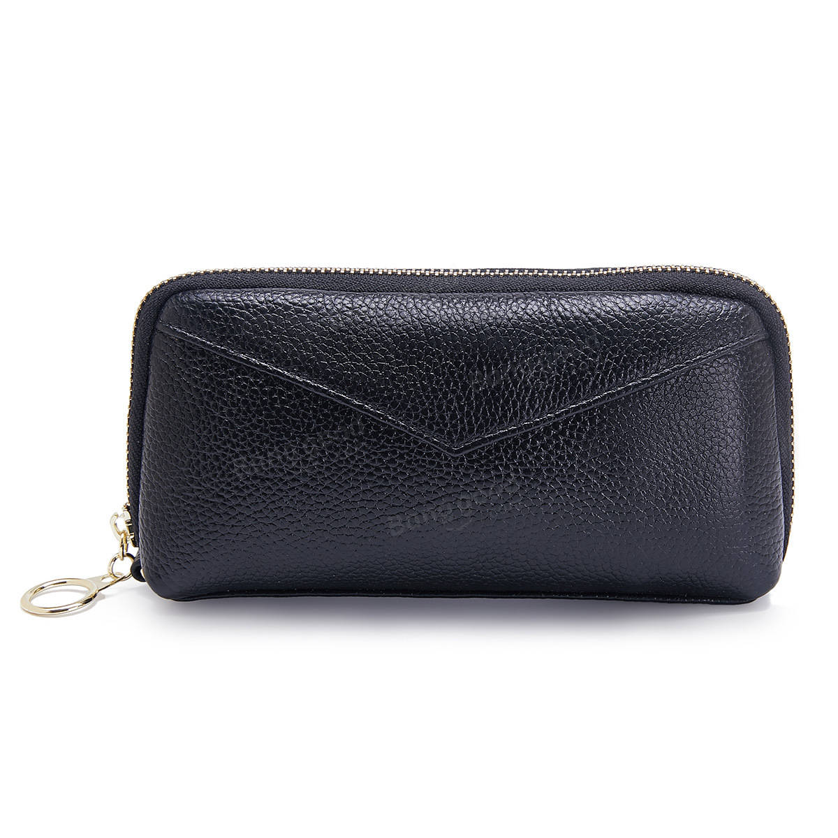 Women Leather Clutch Bag Zipper Long Wallet Two Fold Purse