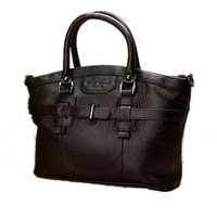 Women Pu Leather Vintage Oil Wax Handbag Solid Leisure Crossbody Bag