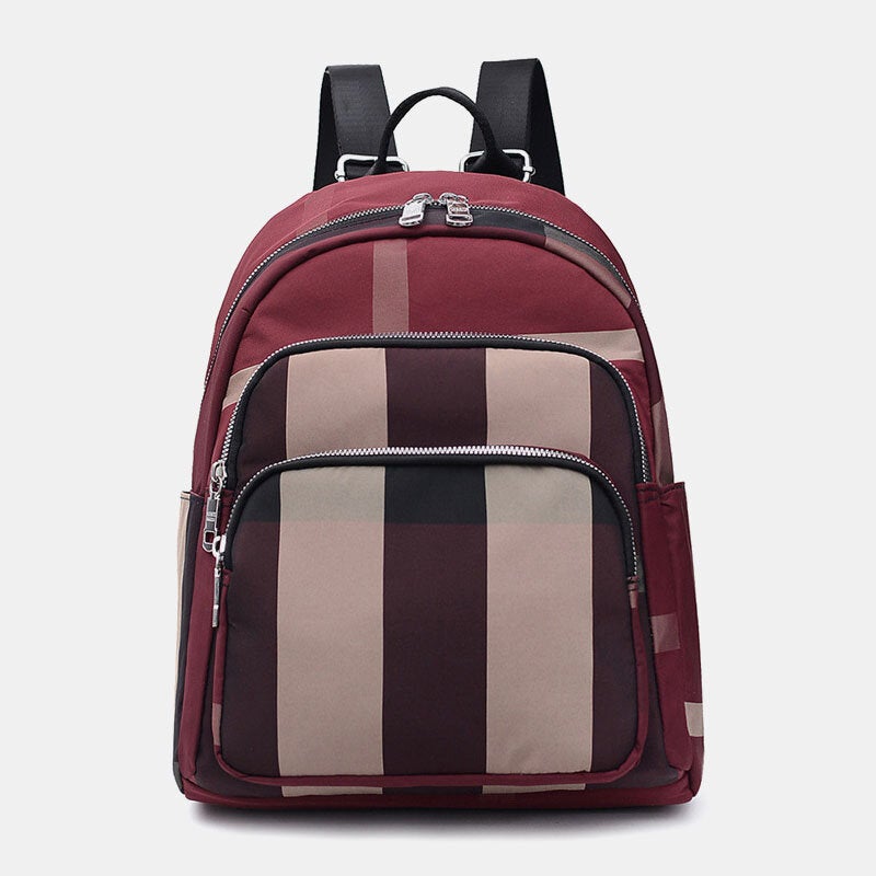Women Large Capacity Waterproof Multi-color Light Weight Multifunctional Backpack RED-WINE COLOR