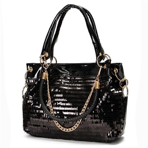 Women Sequined patent PU Leather Handbag Casual Large Crossbody Shoulder Bag