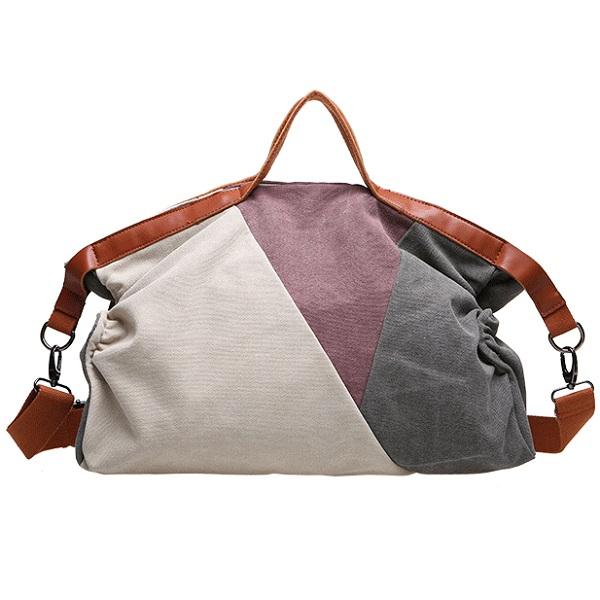 Women Quality Canvas Casual Vintage Large Capacity Handbag Shoulder Bag Griege