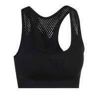 Women's V Neck Racerback Yoga Sports BraBlackL